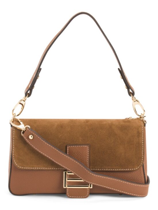 Divina Firenze Handbags - DIVINA FIRENZE Made In Italy Leather Flap Shoulder Bag
